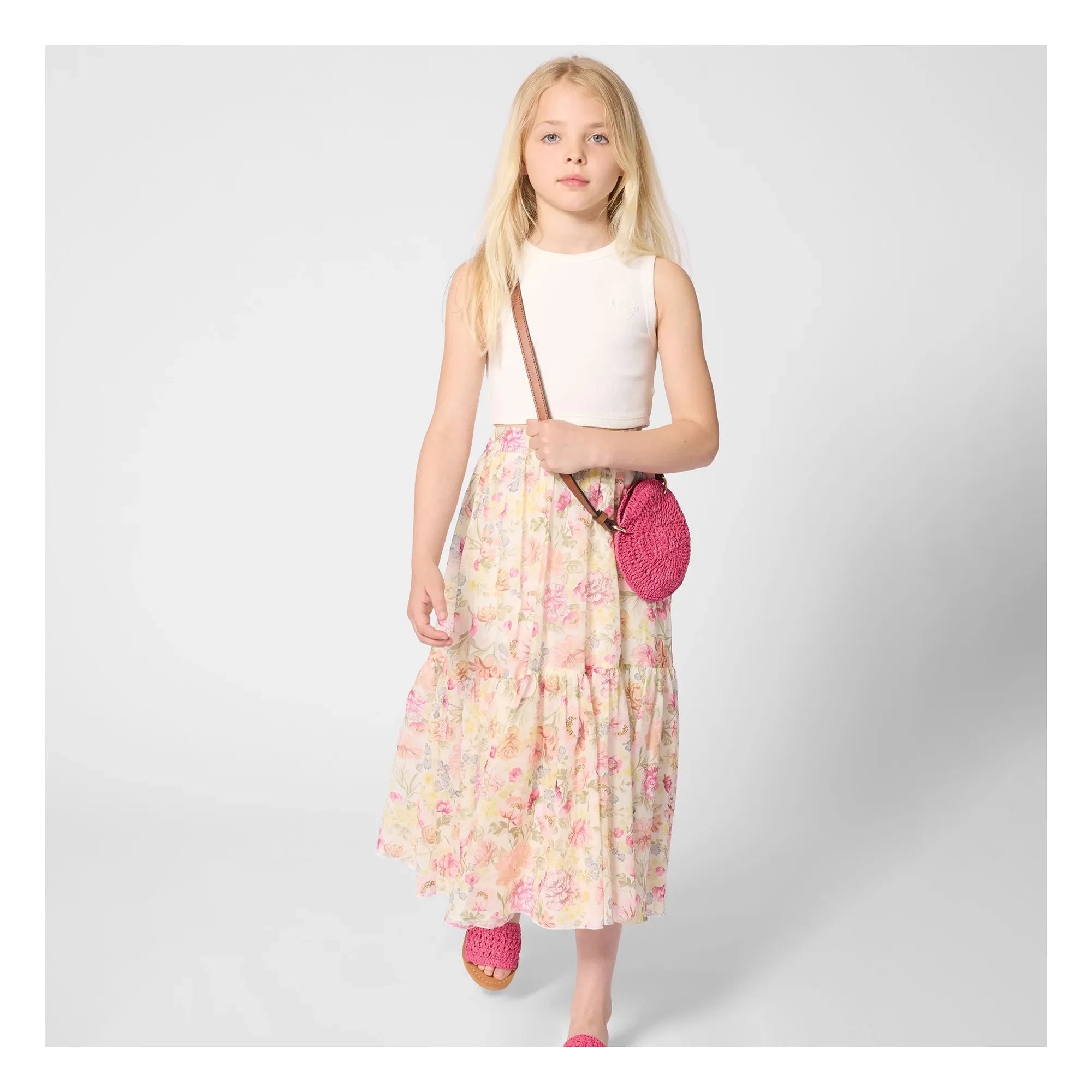 Chloé - Organic cotton floral print skirt | Cream