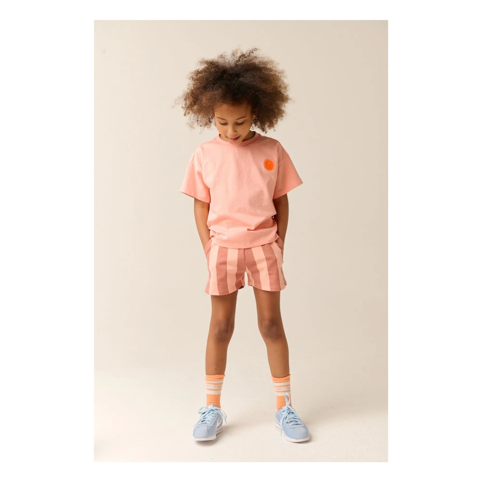 Tumble N'Dry - Lunario Striped Recycled Cotton Shorts | Peach