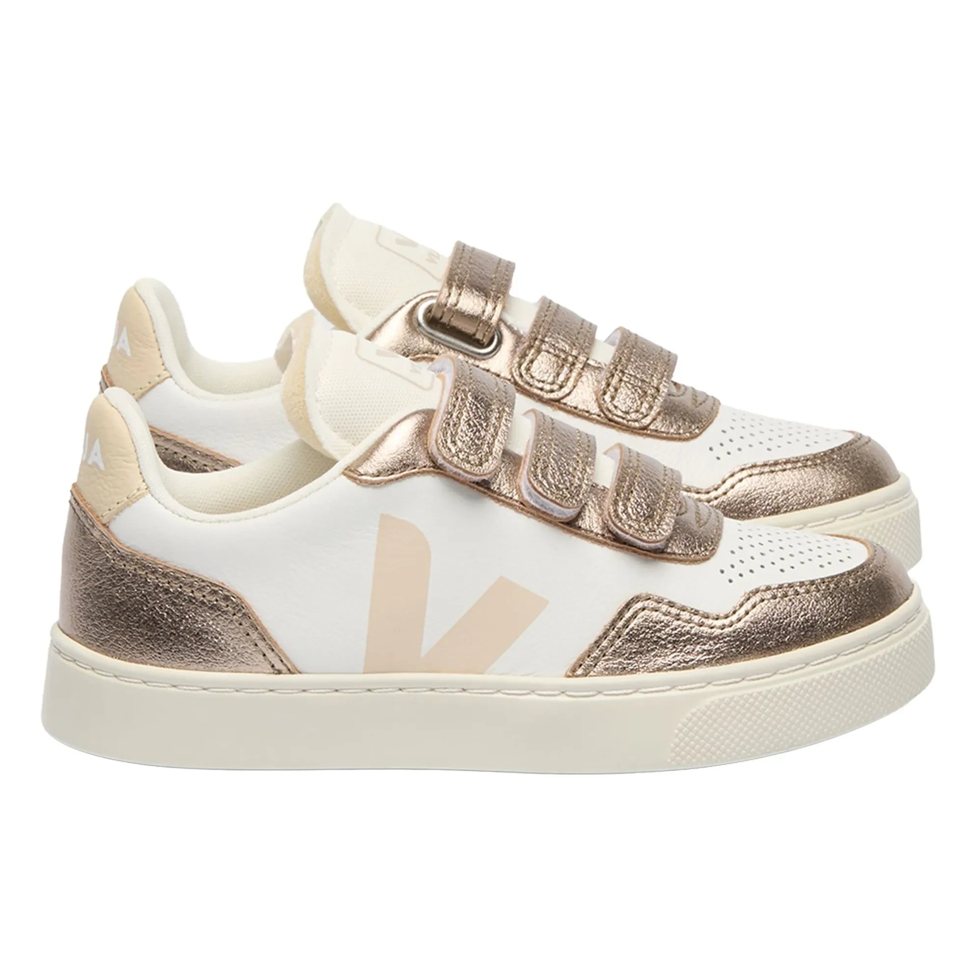 Veja - V-90 Leather Scratch-Resistant Sneakers | Bronze