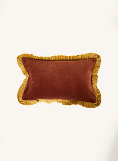 Olsson & Jensen - Doris Ruffled Velvet Cushion Cover | Terracotta