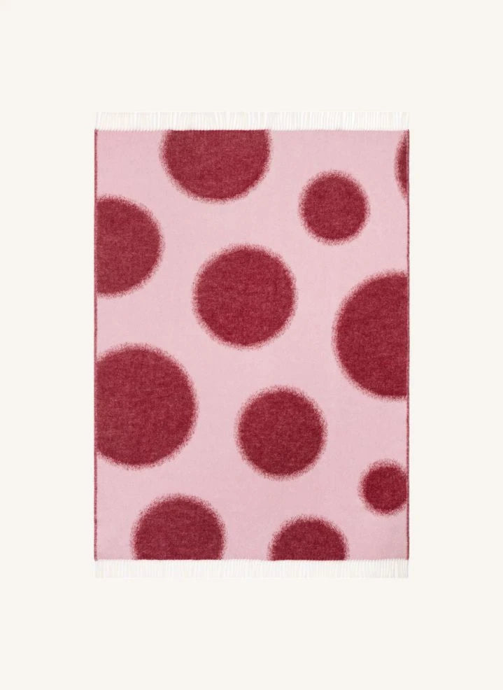 Maison Deux - Polka Dot Wool Throw | Burgundy