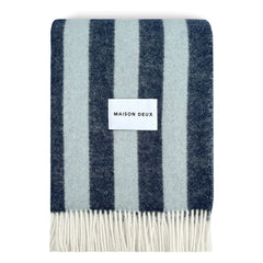 Maison Deux - Candy Wrap Wool Blanket | Navy Blue