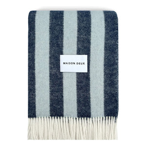 Maison Deux - Candy Wrap Wool Blanket | Navy Blue