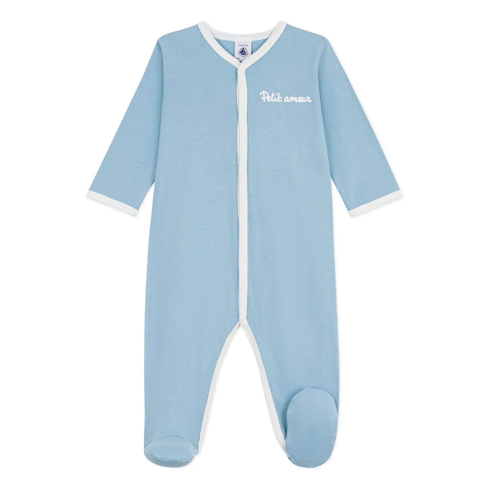 Petit Bateau - Little Love Organic Cotton Pajama | Gray Blue