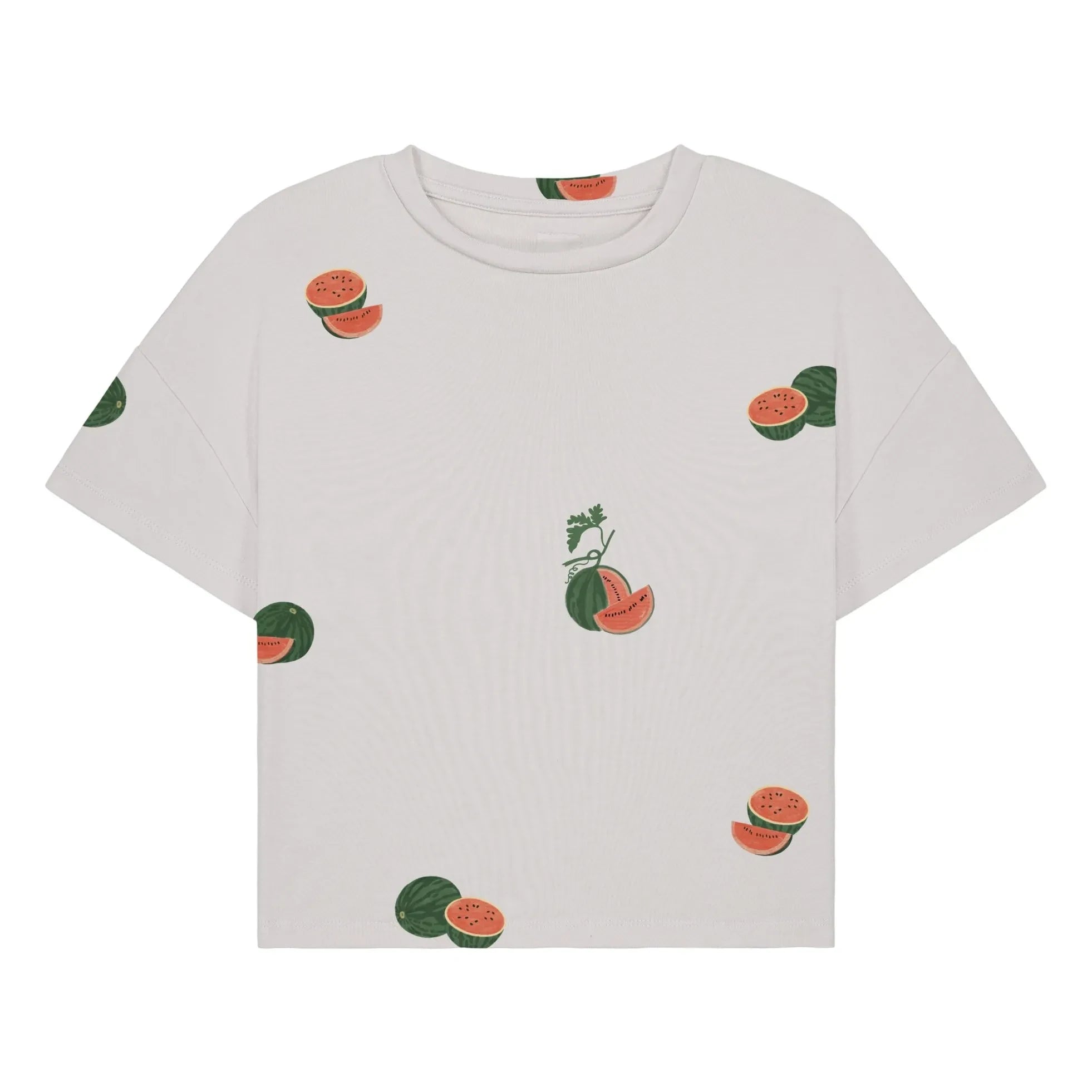 Studio Bohème - Crop Flow T-Shirt Watermelon Organic Cotton | Ecru
