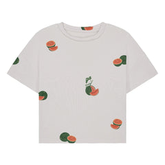Studio Bohème - Crop Flow T-Shirt Watermelon Organic Cotton | Ecru