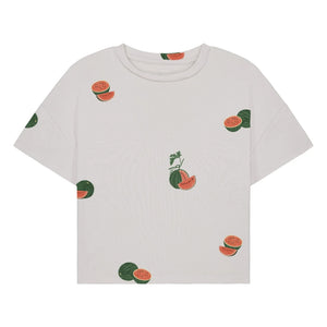 Studio Bohème - Crop Flow T-Shirt Watermelon Organic Cotton | Ecru