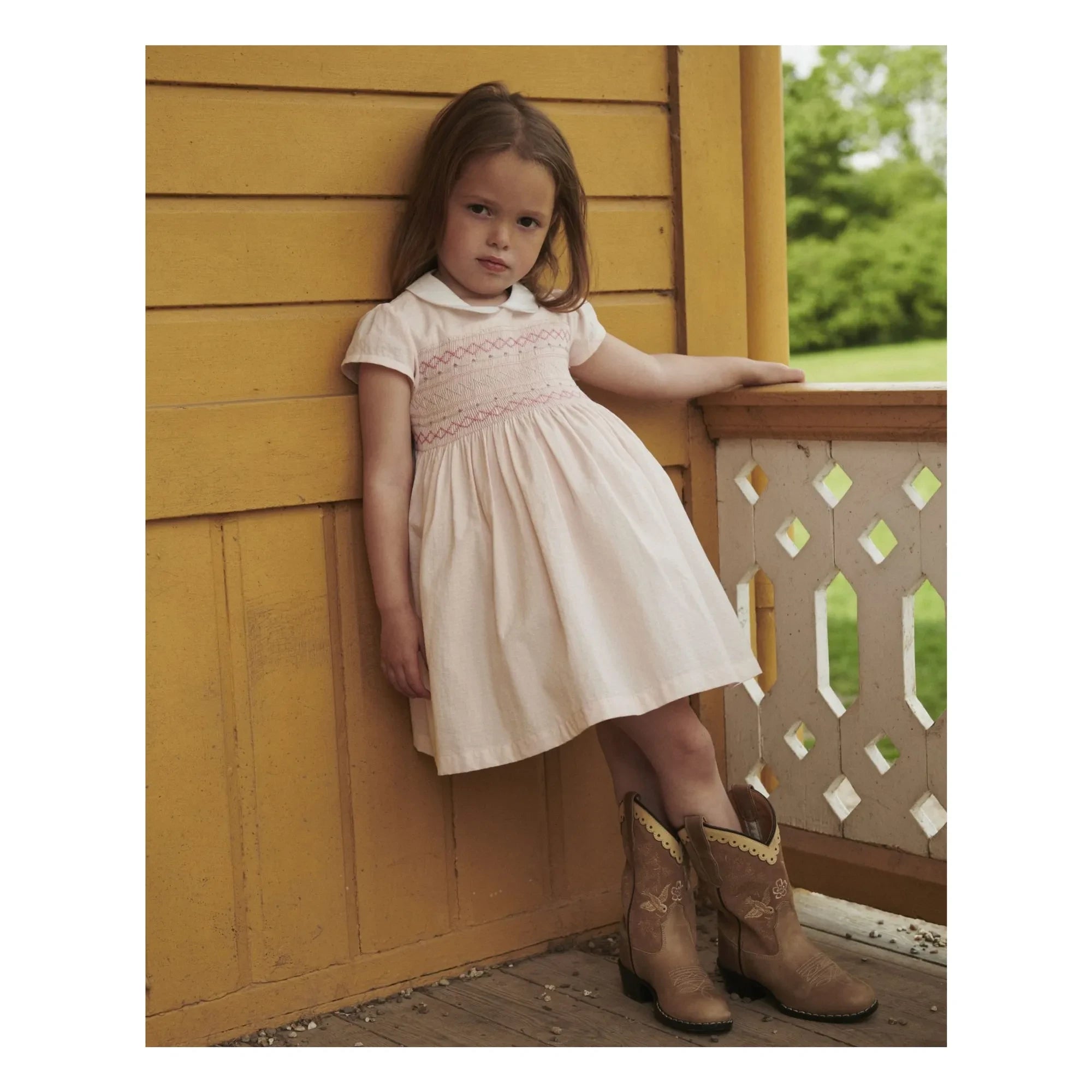 Copenhagen Colors - Gathered Collar Dress Made of Organic Cotton | Litchi Pink