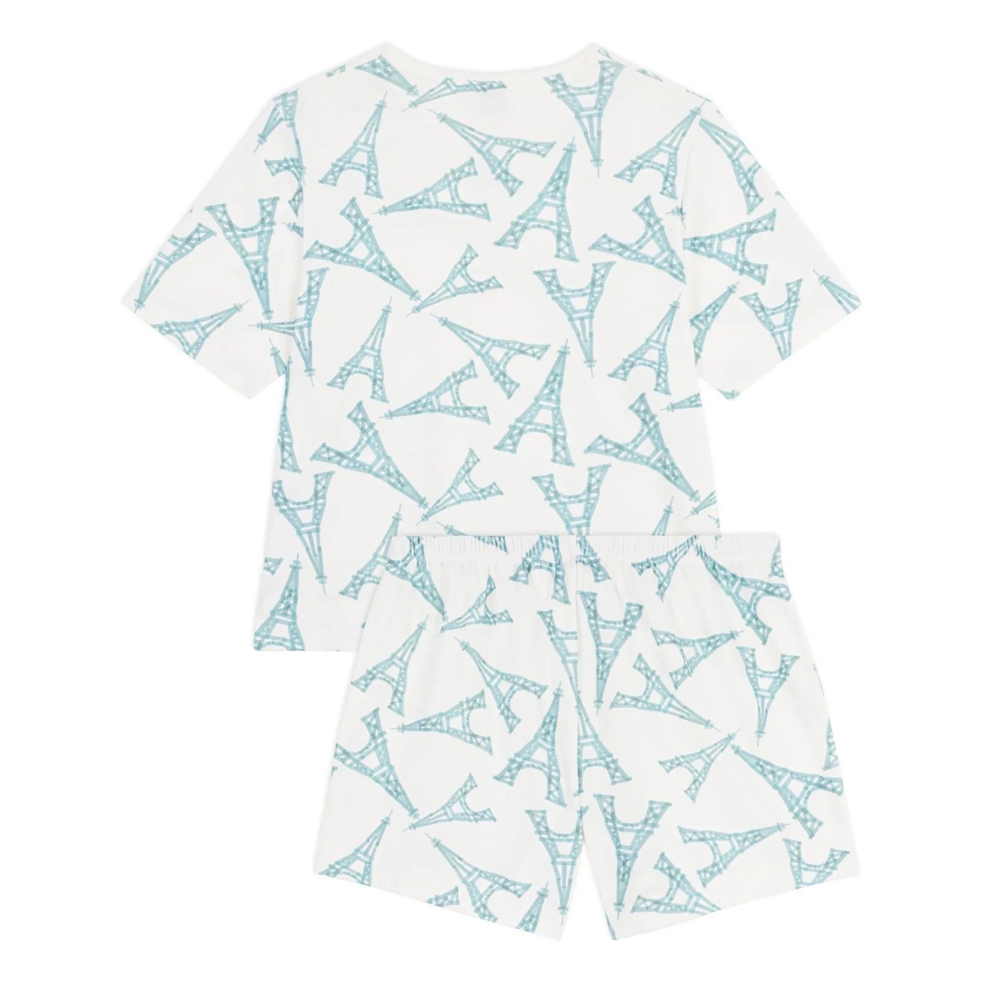 Petit Bateau - Pyjama Shorts Eiffel Tower | White