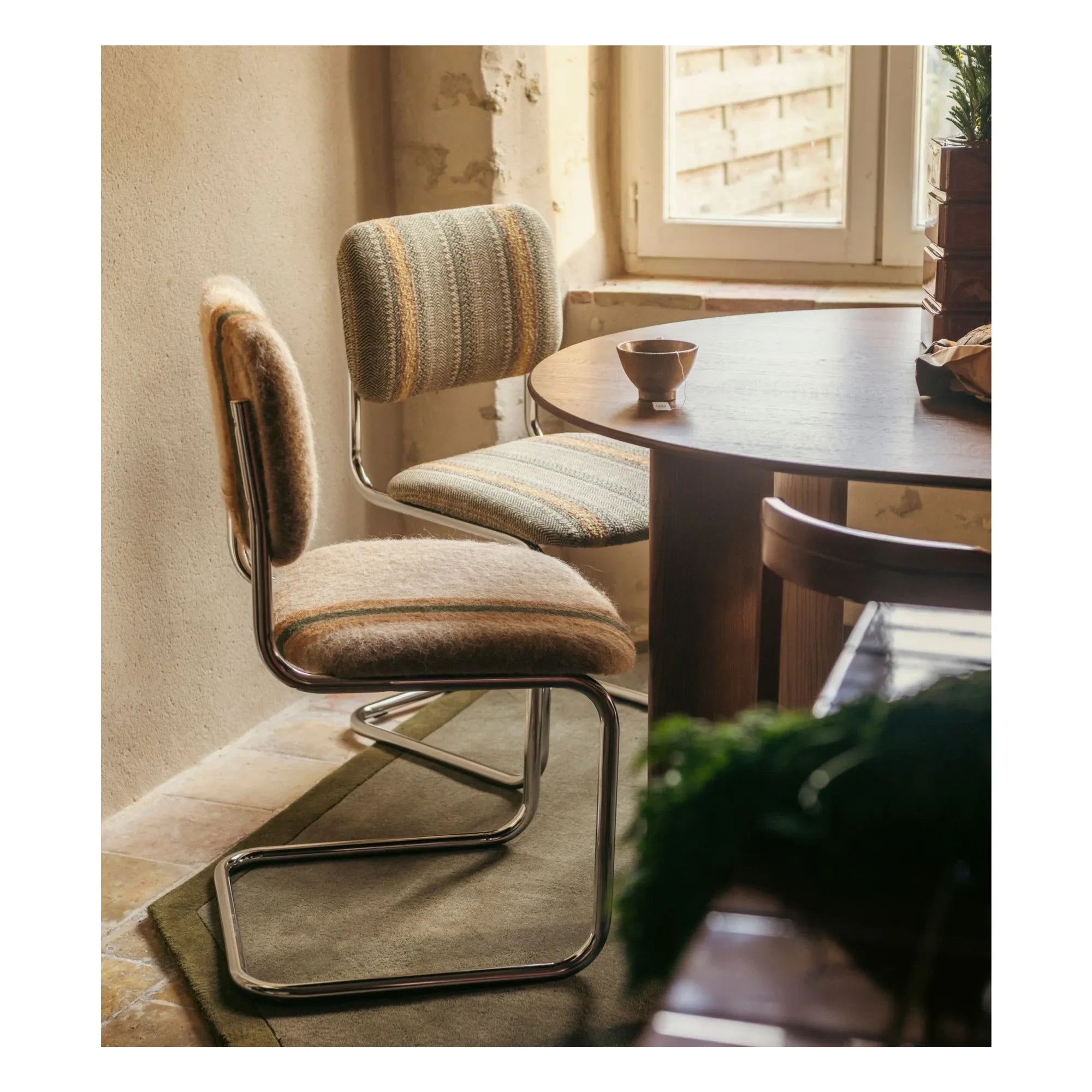 The Socialite Family - Classica chair in striped woven fabric | Mustard