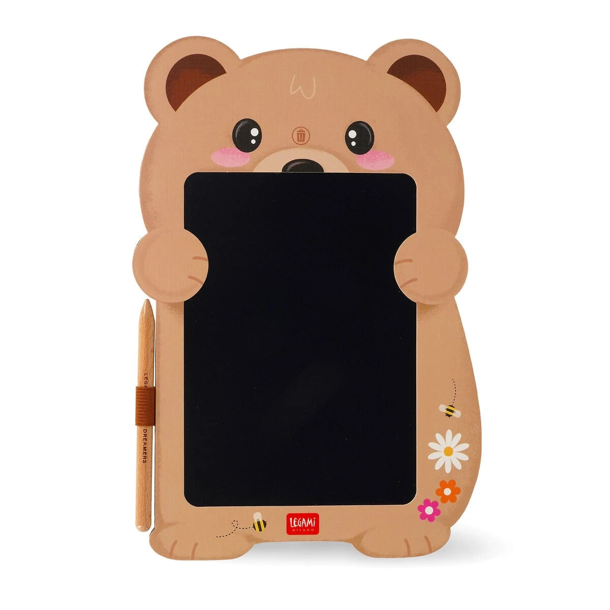 Legami - Teddy Bear Portable LCD Drawing Board in Cardboard - Magic Sketch Board