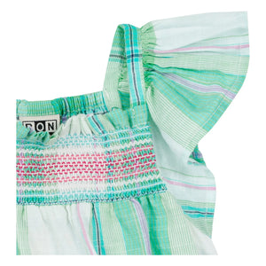 Bonton - Louise Checked Gathered Dress | Green