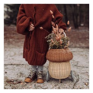Olli Ella - Wheel Rattan Basket Champignon