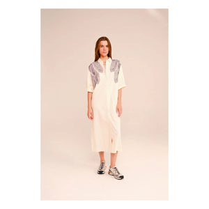 Sacrécoeur - Lou Taro Embroidered Cotton Voile Dress | White