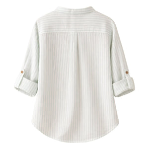 Lililotte - Côme Striped Organic Cotton Shirt | Mint Green