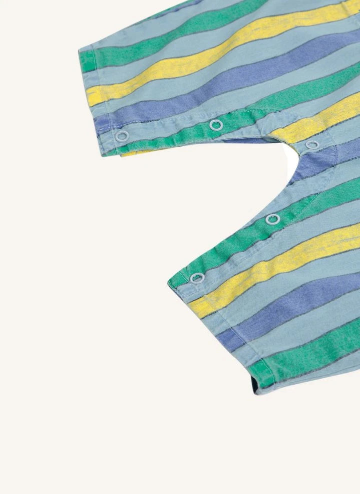 Bobo Choses - Lightweight Denim Striped Jumpsuit | Blue