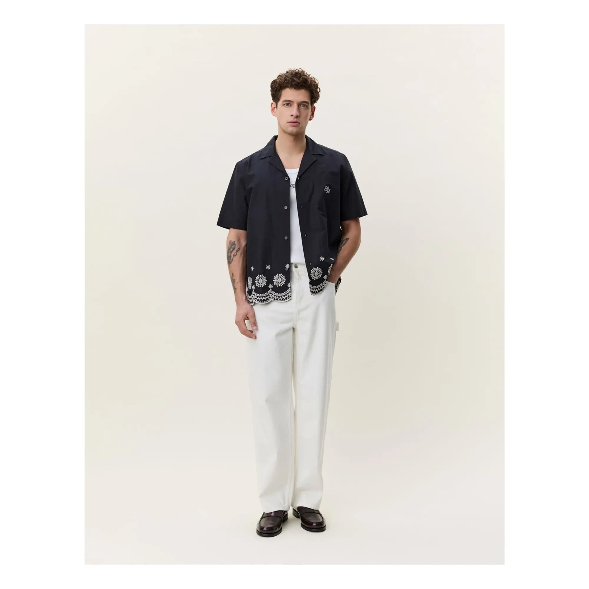 Les Deux - Border Shirt | Black