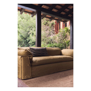 HKliving - 4-Person Linen Sofa Nomad | Mustard