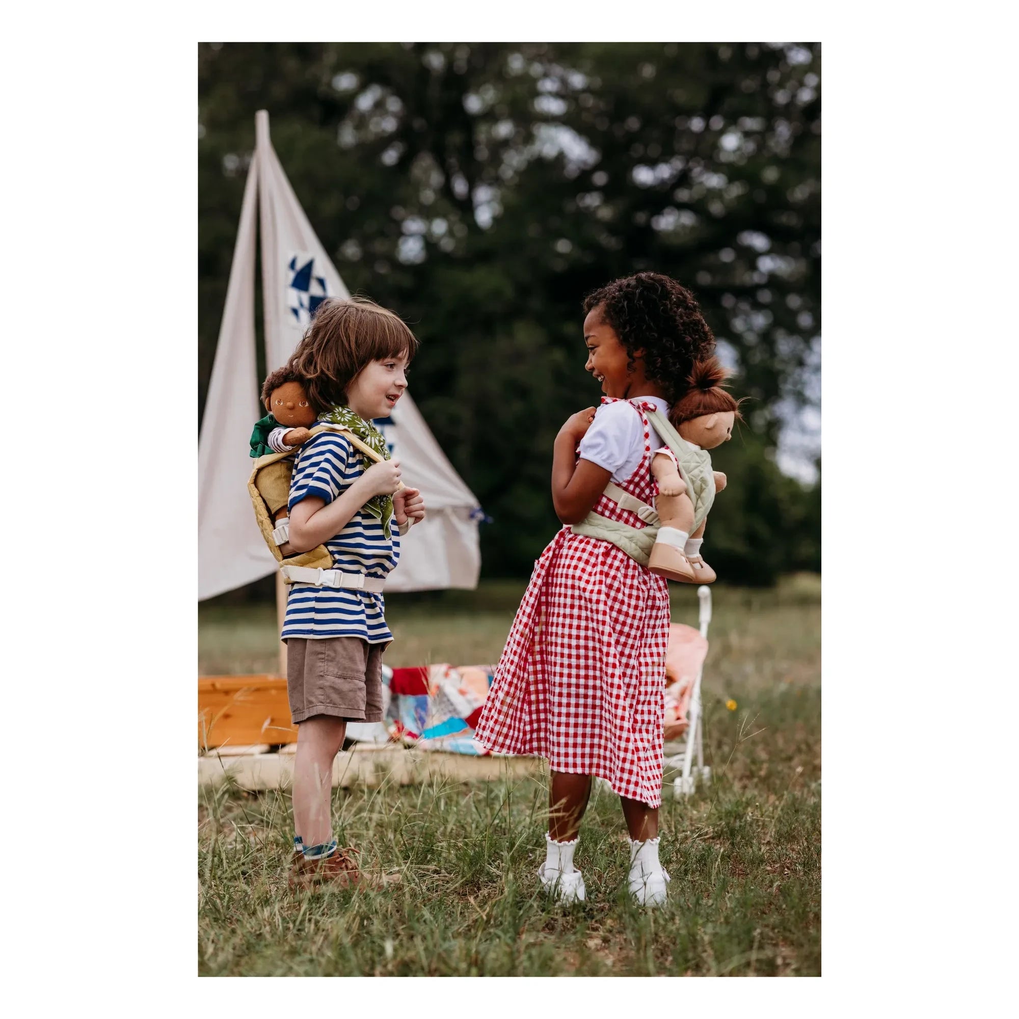 Olli Ella - Quilted Toy Carrying Bag | Sage