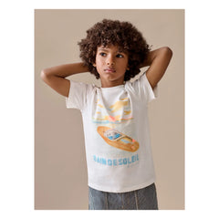 Bonpoint - Thibald Sun Bath Organic Cotton T-Shirt | Ecru