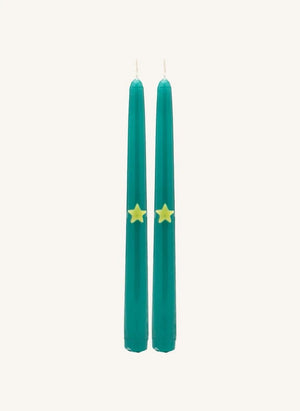 Anna + Nina - Christmas Star Candles - Set of 2 | Green