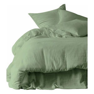 Haomy - Almond green pamuk voile Dili yastık kılıfı