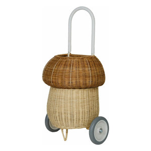 Olli Ella - Wheel Rattan Basket Champignon