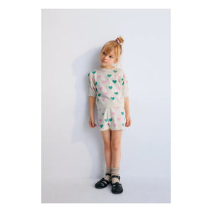 the new society - Organic Cotton Oia Heart Shorts | Ecru