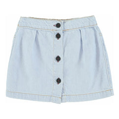Piupiuchick - Buttoned Denim Skirt | Light Blue
