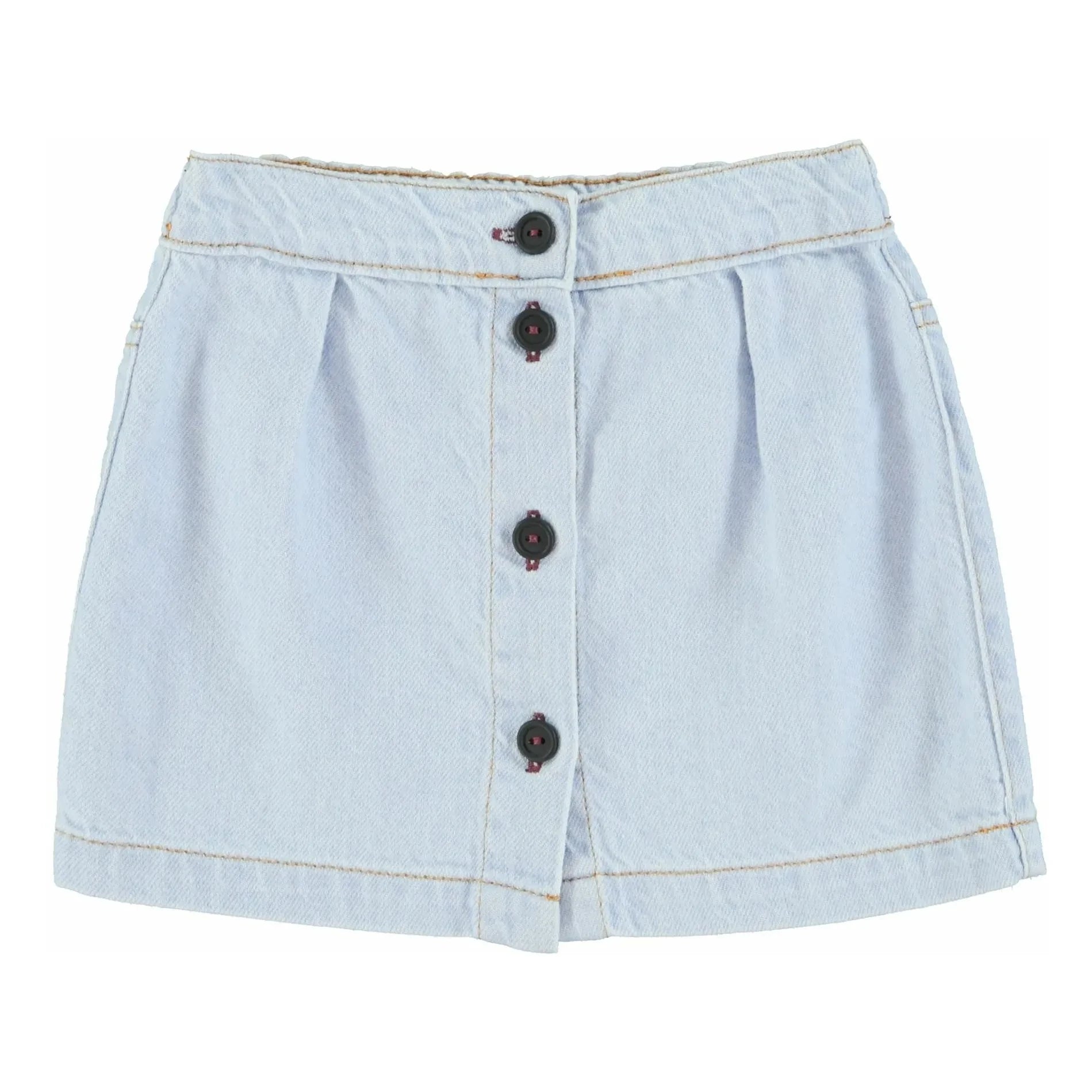 Piupiuchick - Buttoned Denim Skirt | Light Blue