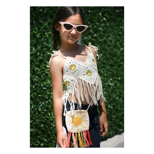 Kalinka - Atacama Crochet Fringed Top | Ecru