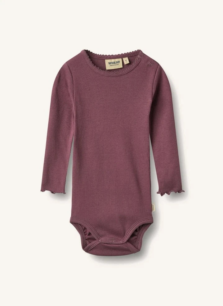Wheat - Regitze organik pamuk body | Aubergine