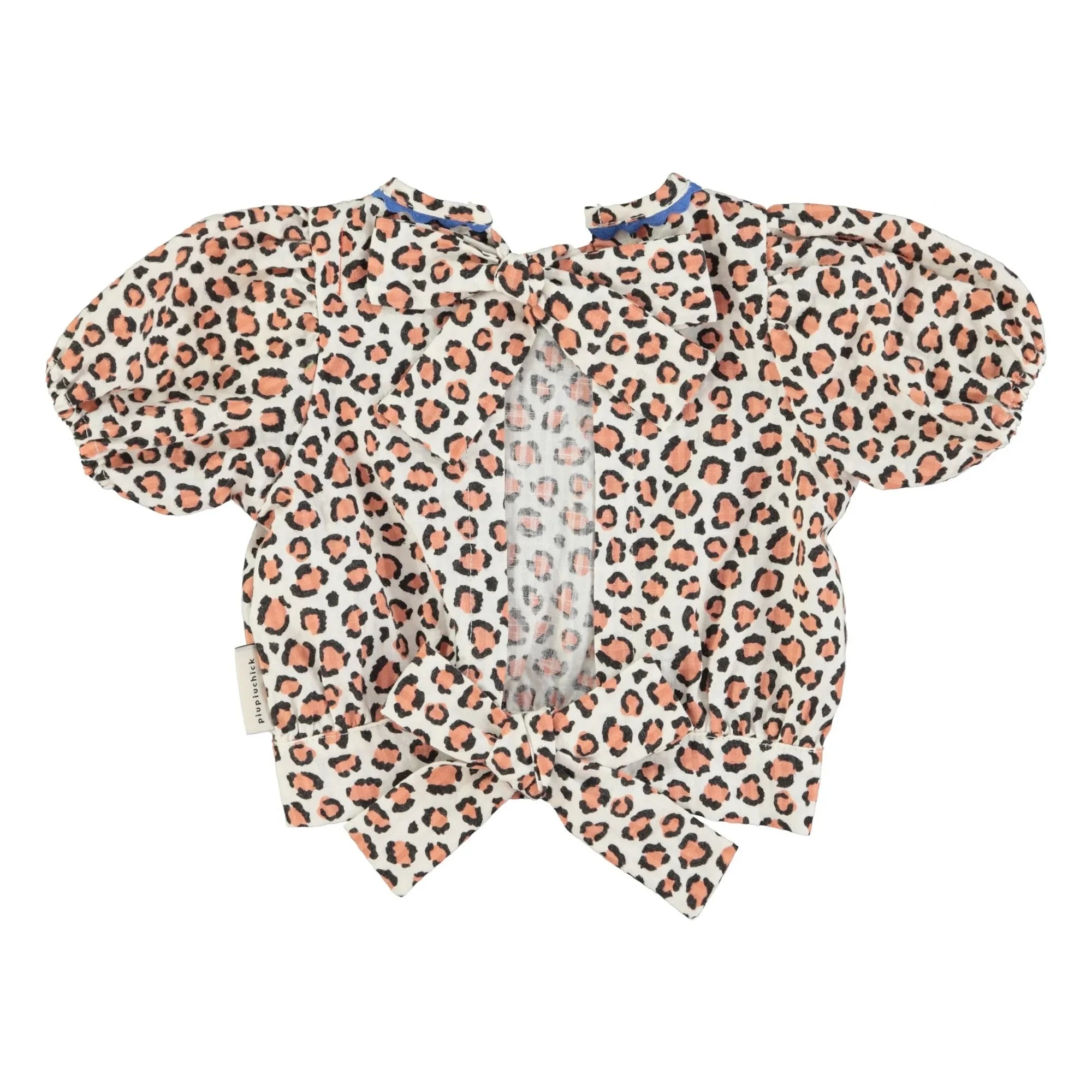 Piupiuchick - Organic Cotton Leopard Crop Top | Ivory