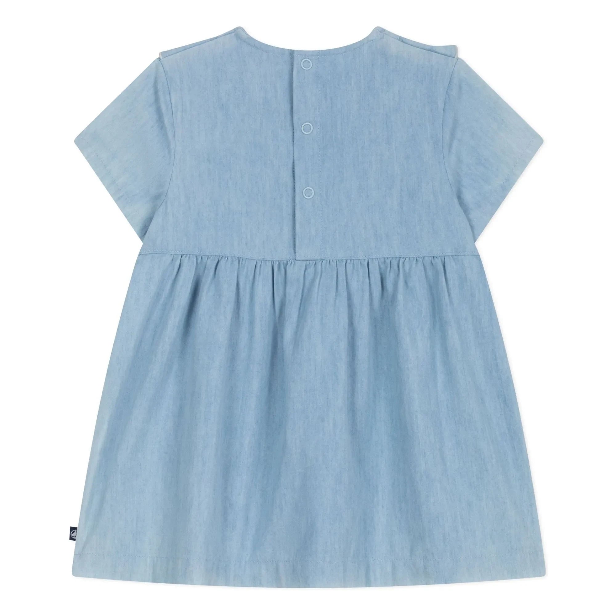 Petit Bateau - Embroidered Chambray Dress | Light Blue
