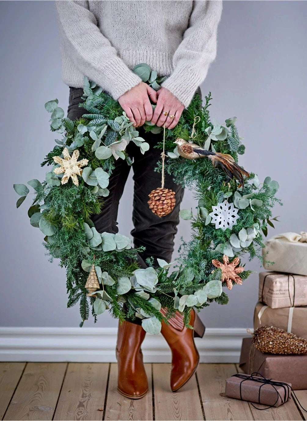 Bloomingville - Rattan Snowflake Christmas Decoration - Set of 3