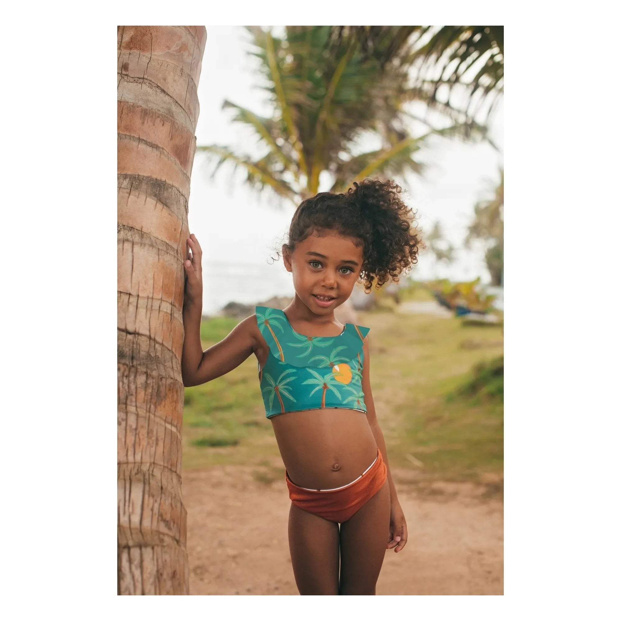 Pepita & Me - Ilana Palm Ruffled Swimsuit | Green