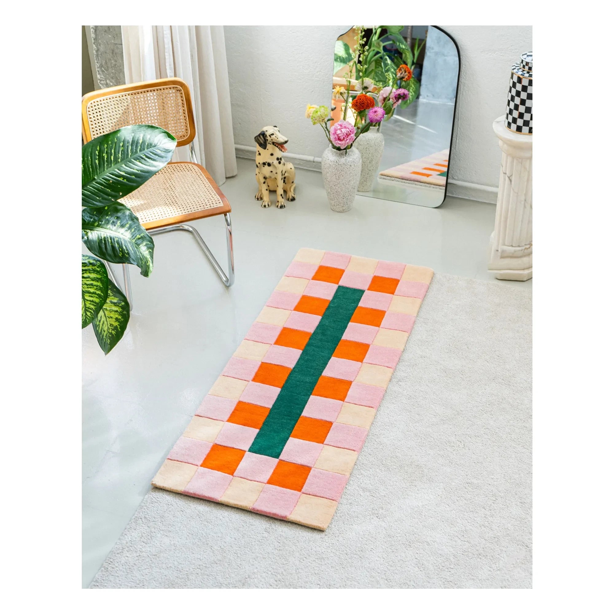 Tarta Gelatina - Rayuela Wool Rug | Orange