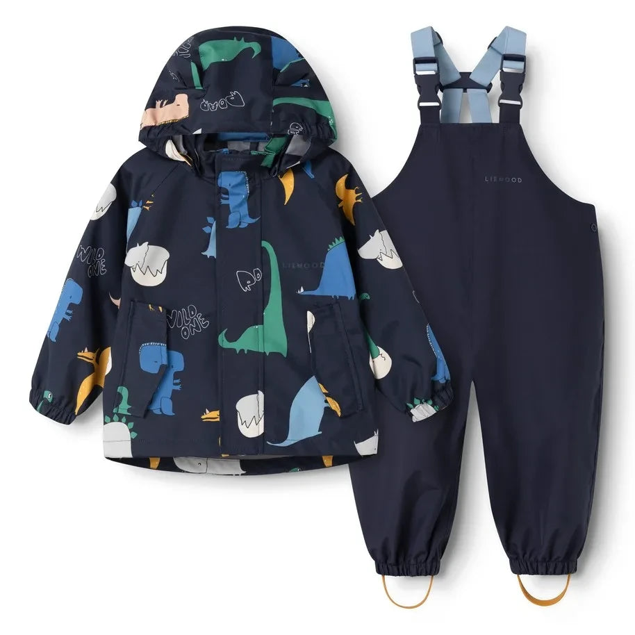 Liewood - Manu Dinosaurs Rainwear Set Made from Recycled Fibers | Navy