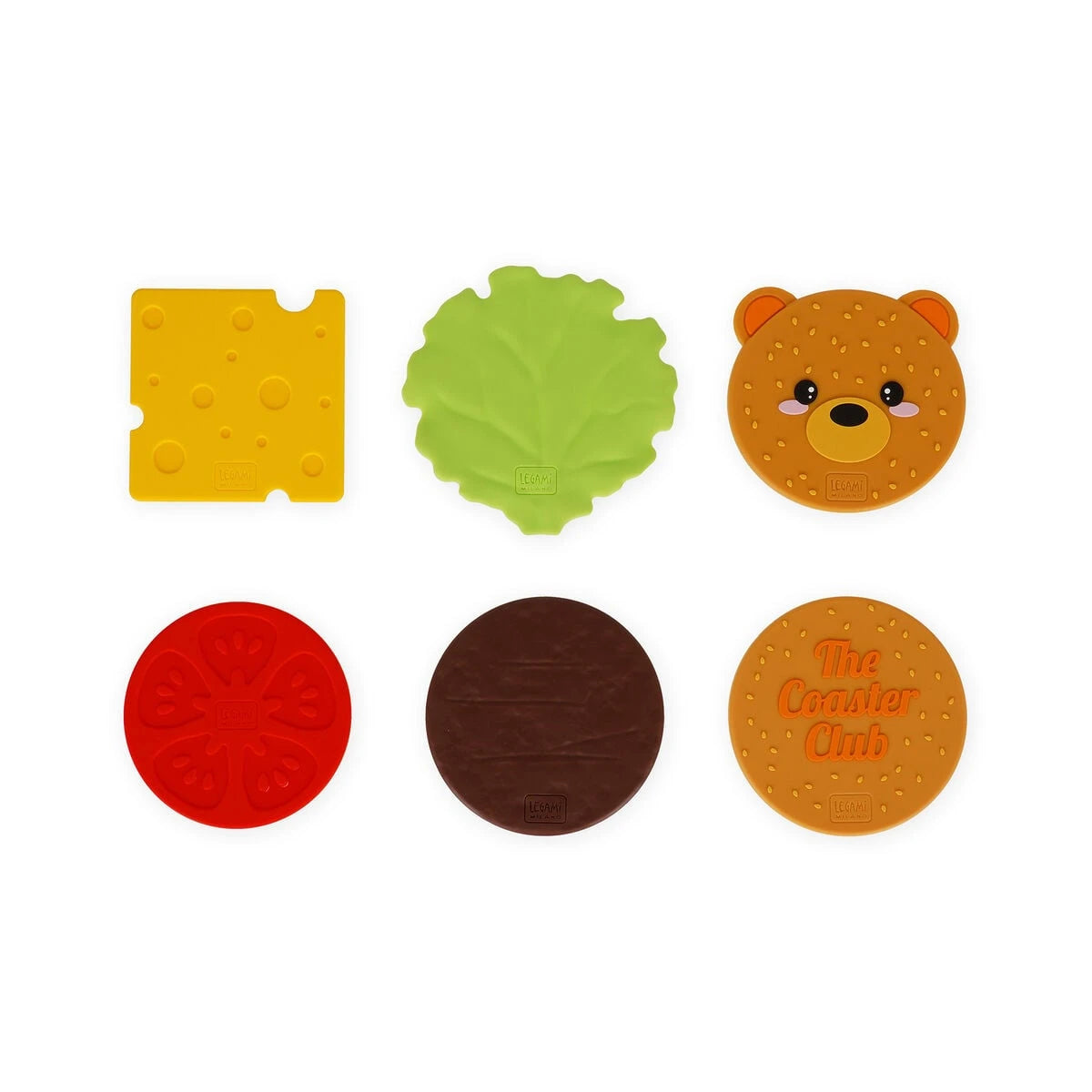 Legami - Set of Six Coasters - Coaster Club - Bear