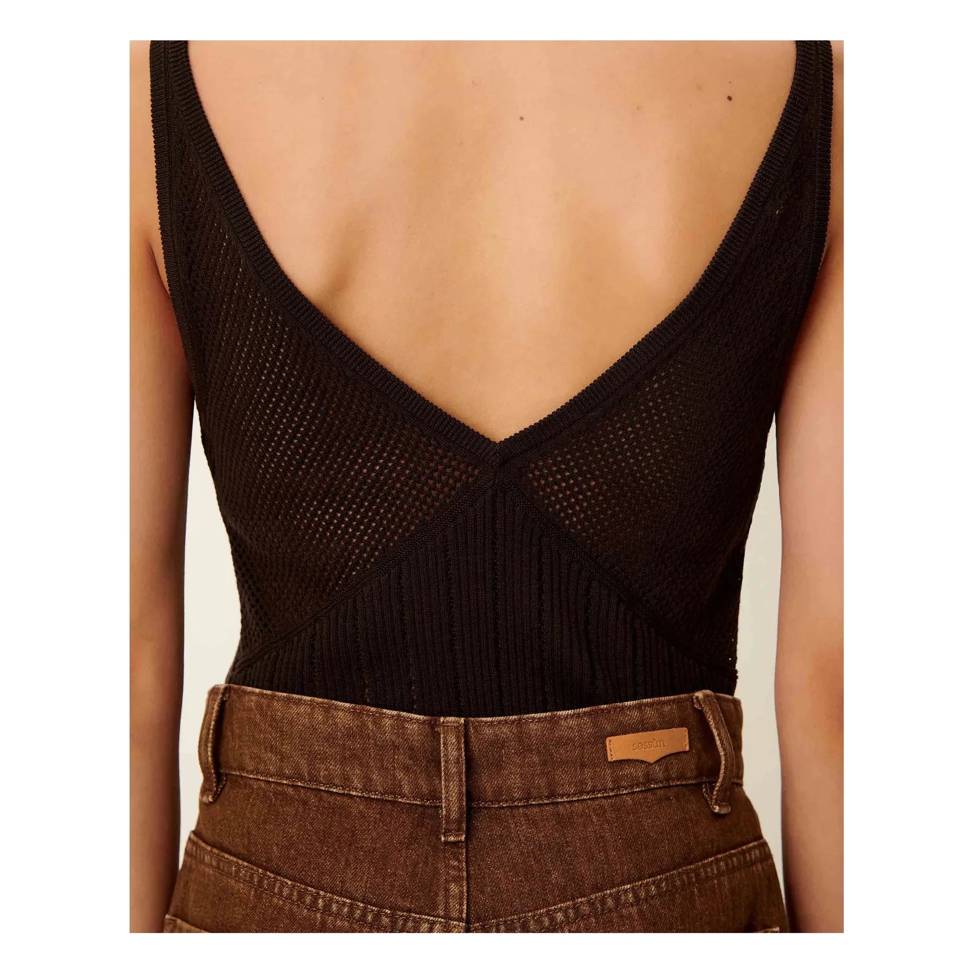 Sessùn - Attita Cotton Tank Top | Brown