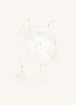 Muskhane - “Shooting Stars” Felt Ornament Garland | Ecru