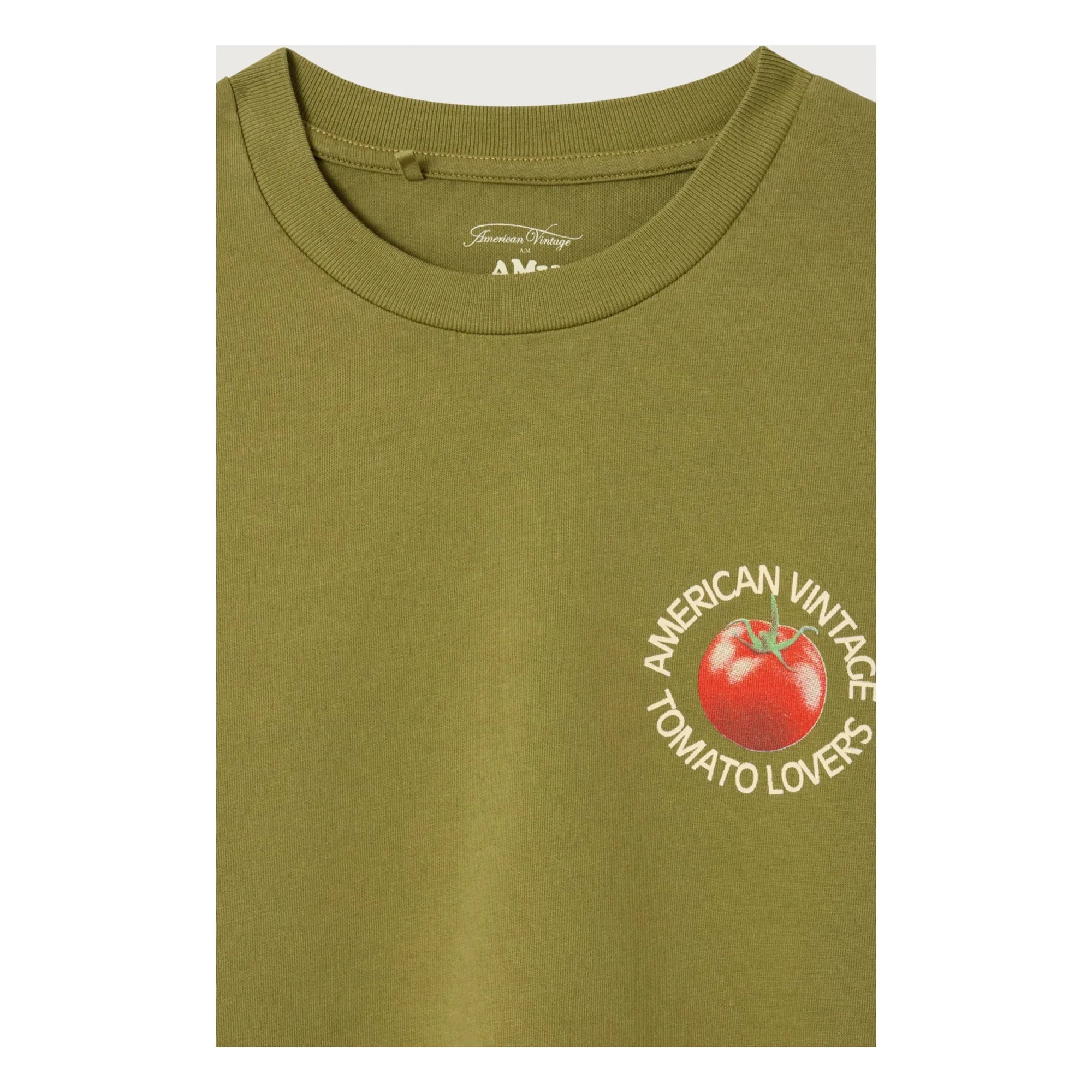 American Vintage - Fizvallay Tomato Lovers Long Sleeve T-Shirt | Light Khaki