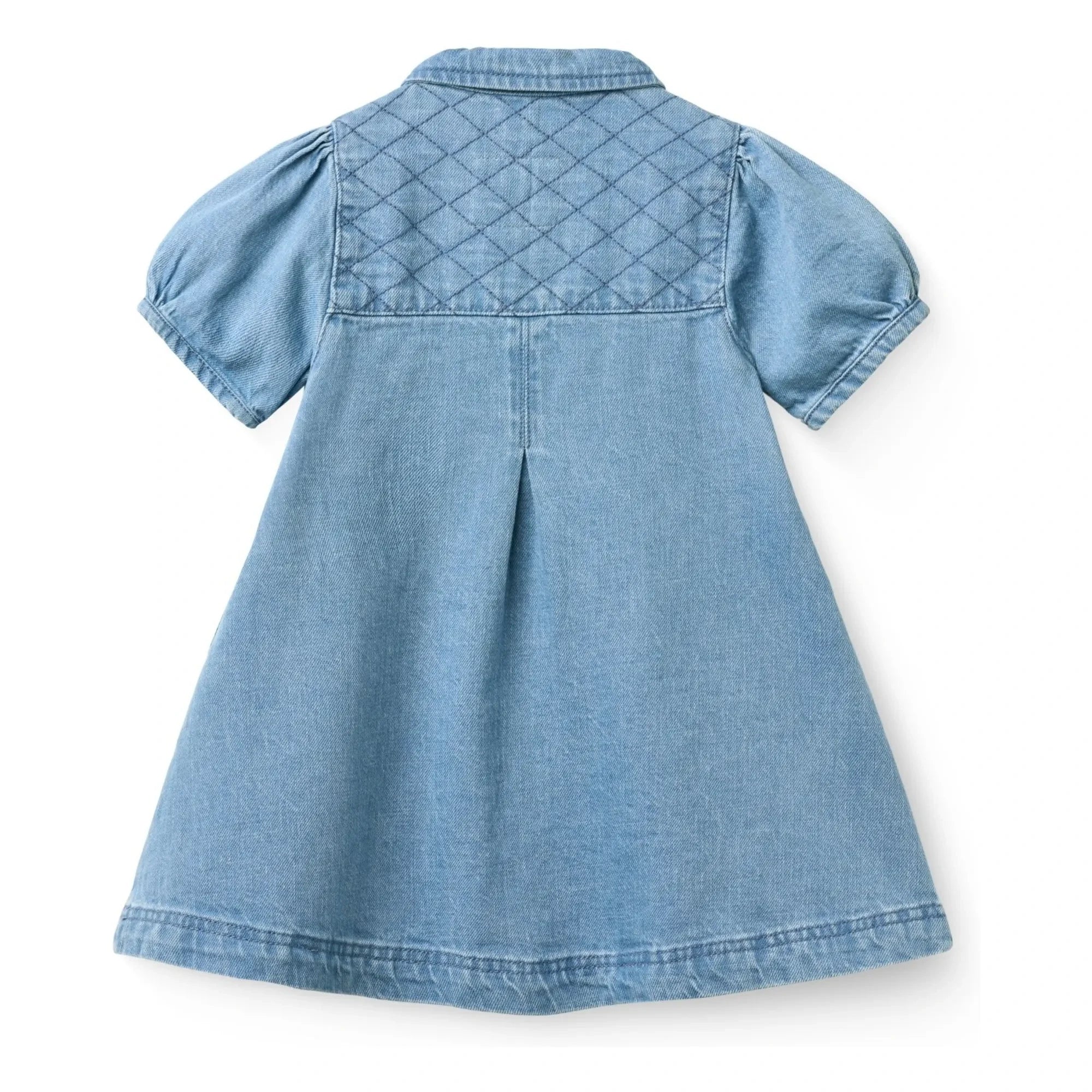 Copenhagen Colors - Quilted Denim Organic Cotton Dress | Light Blue