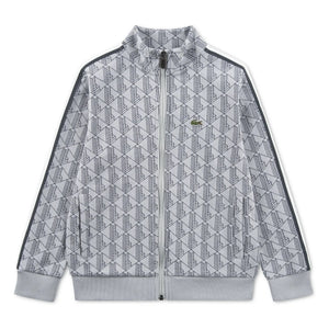 Lacoste - Monogrammed Zip Sweatshirt Made of Organic Cotton | Light Gray