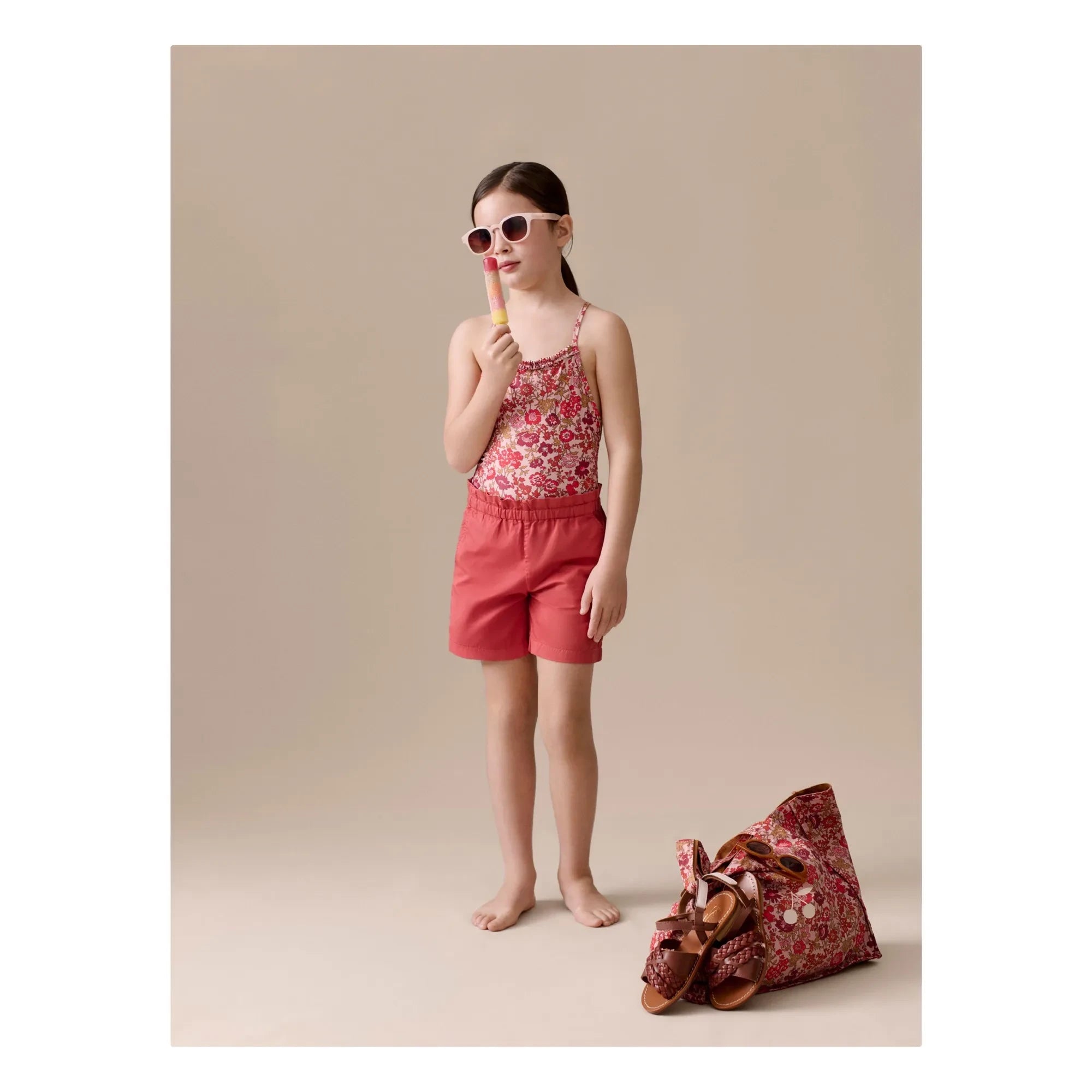 Bonpoint - Laika Floral Swimsuit Made from Recycled Fibers | Dusty Pink