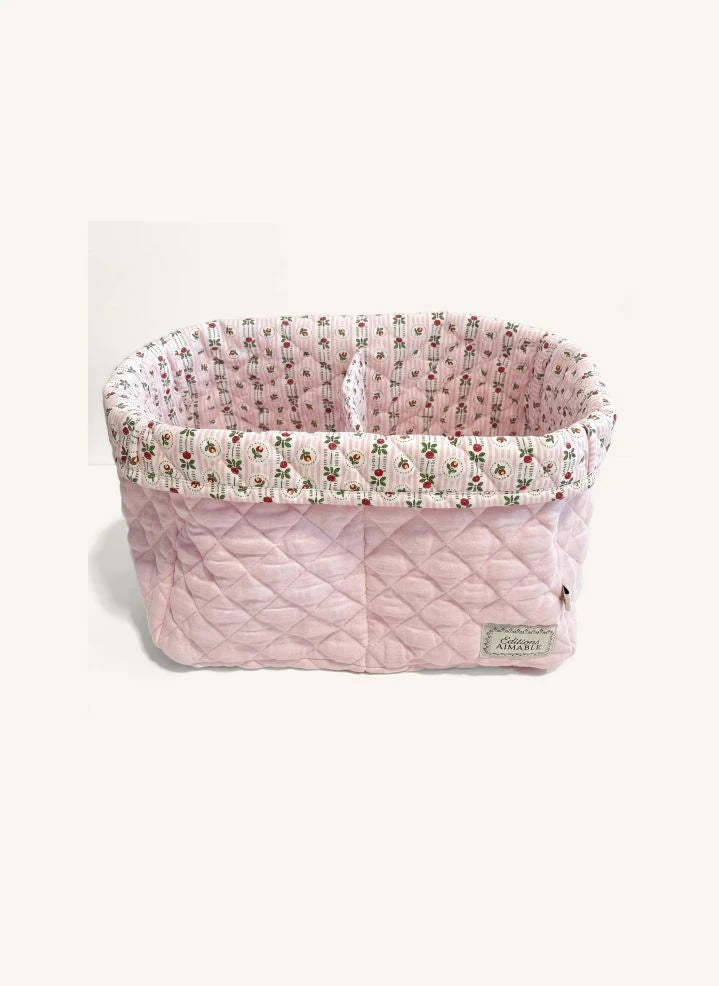 Editions Aimable - Paolo rectangular storage basket | Dragée Pink Gazlı