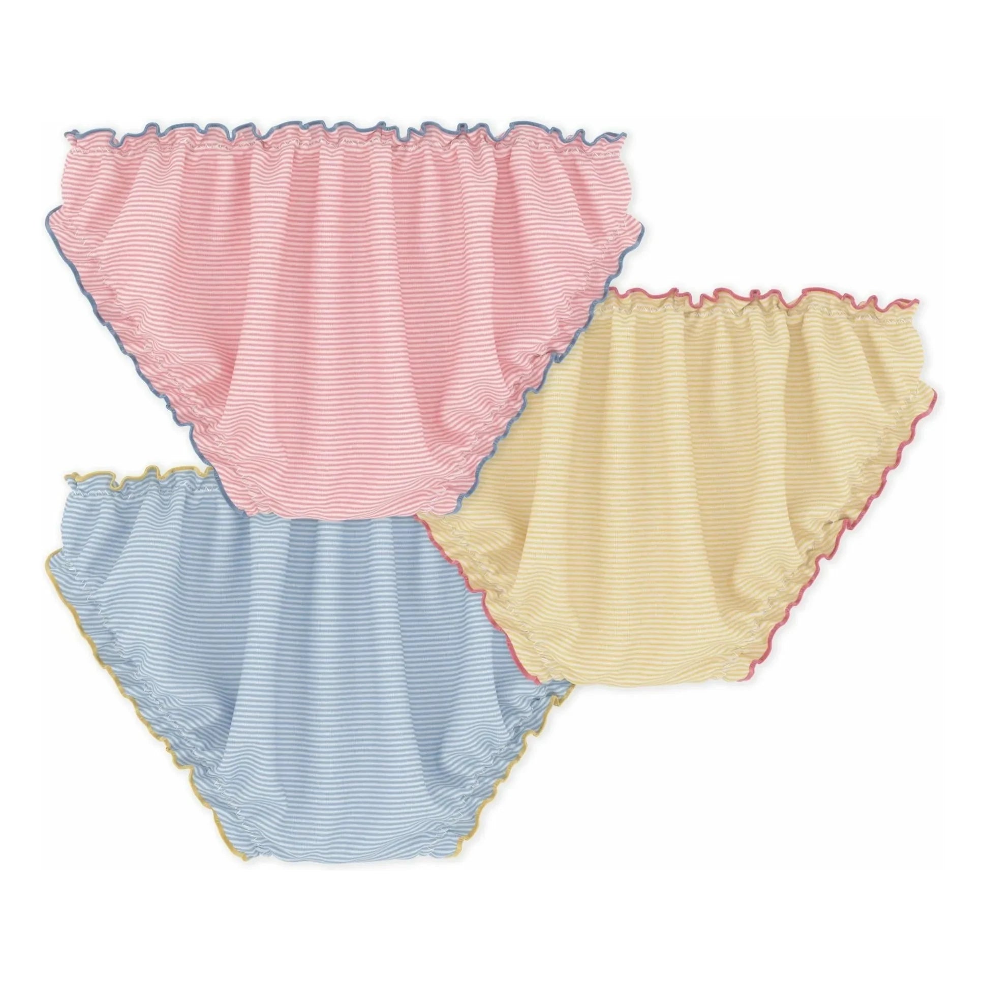 Petit Bateau - 3-Piece Striped Drawstring Underwear Set | Yellow