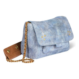 Jérôme Dreyfuss - Bag Lulu S Croûte Velour | Washed Blue