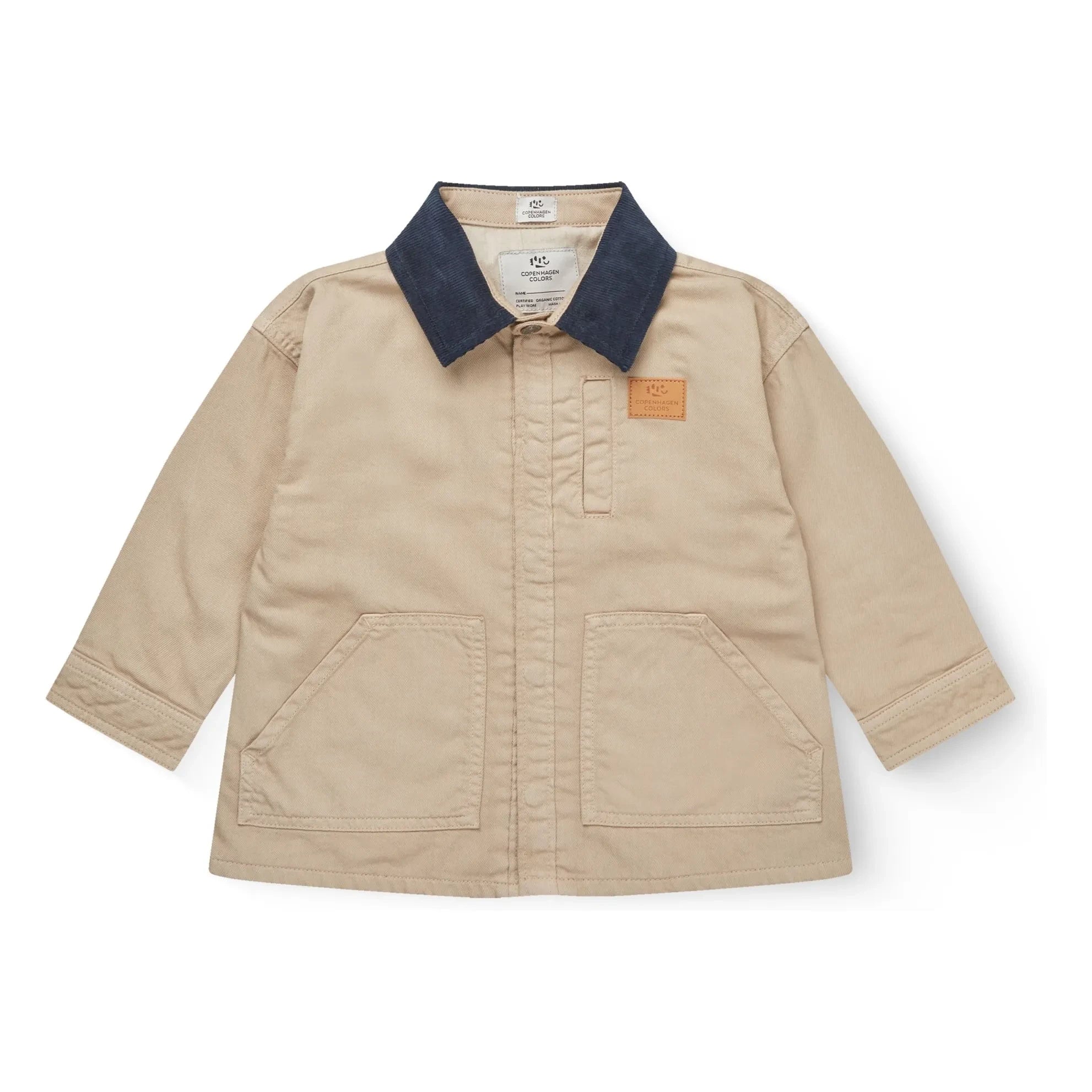 Copenhagen Colors - Organic Cotton Collar Jacket with Velvet Texture | Beige