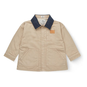 Copenhagen Colors - Organic Cotton Collar Jacket with Velvet Texture | Beige